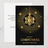 ゴールド ブラック クリスマス オーナメント 法人向け 年賀状 (正面/裏面)