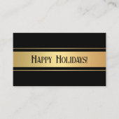 ゴールド ブラック クリスマス ホリデー 感謝 名刺 (正面)