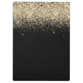 ゴールド ブラック グリッター ガーリー モノグラムイニシャル クリップボード (裏面)