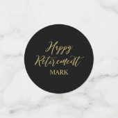 ゴールド ブラック コンフェッティ 現代の退職パーティー装飾 (スモール正面)