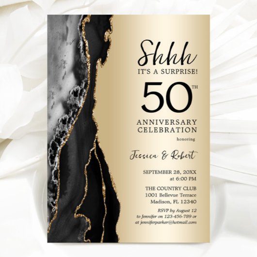 ゴールド ブラック サプライズ 50周年 招待状