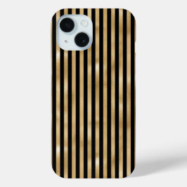ゴールド ブラック ストライプ iPhoneケース iPhone 15ケース