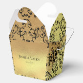 ゴールド＆ブラック スワール ゴシック ウェディング フェイバーボックス (オープン)