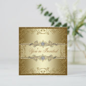 ゴールド ブラック タイ パーティー 招待状 (スタンド正面)