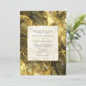 ゴールド ブラック トパーズ ジェムストーン 結婚式 招待状 (スタンド正面)