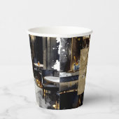 ゴールド ブラック ナイト クラブ パーティー ブライズ シャワー 紙コップ (右)
