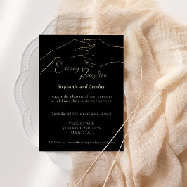 ゴールド ブラック ハンズ 結婚式の披露宴 招待状