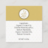 ゴールド＆ブラック　ハンドメイドバス＆ボディラベル｜タグ スクエア名刺 (裏面)