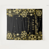 ゴールド ブラック バックドロップ ウィンター スイート シックスティーン タペストリー (正面(横))