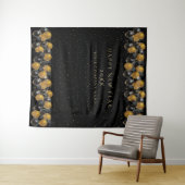 ゴールド ブラック バルーン 新年パーティー プロップ タペストリー (インサイチュ(横))