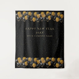 ゴールド ブラック バルーン 新年パーティー プロップ タペストリー