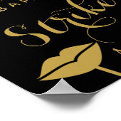 ゴールド＆ブラック フォトブース パーティーや結婚式の看板 ポスター (角)