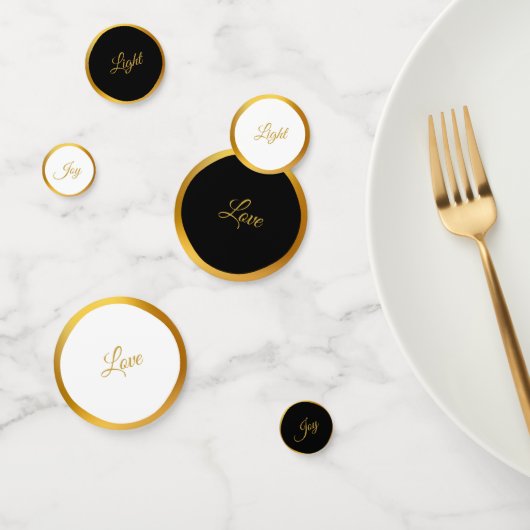 ゴールド ブラック ホワイト テーブル コンフェッティ (グループ)