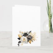 ゴールド ブラック ホワイト 花 誕生日 カード (裏面)