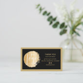 ゴールド ブラック ミニマルロゴ QR 注文ありがとう 名刺 (スタンド正面)
