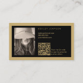 ゴールド ブラック ミニマルロゴ QR 注文ありがとう 名刺 (裏面)