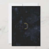 ゴールド ブラック ムーン 天体 ナイト 星空 ウェディング 招待状 (裏面)