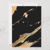 ゴールド ブラック メタリック シャイニー 21歳の誕生日 招待状 (裏面)