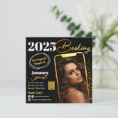 ゴールド ブラック モダン ヘアサロン インスタグラム フライヤー カード (スタンド正面)