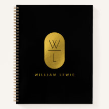 ゴールド＆ブラック モノグラム モダン ミニマリスト