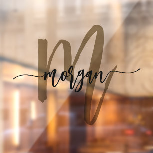 ゴールド ブラック モノグラム 名前 ビジネス コーポレート ウィンドウサイン