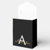 ゴールド ブラック ラグジュアリー グリッター モノグラム フェイバーボックス (オープン)