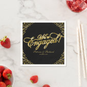 ゴールド ブラック 婚約パーティー 婚約おめでとう スタンダードカクテルナプキン (インサイチュ)