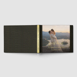 ゴールド ブラック 水玉 結婚式 ウェディング 名入れ ゲストブック
