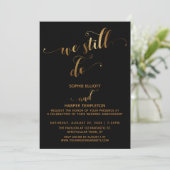 ゴールド＆ブラック　私たちはタイポグラフィを今もなお継続している　記念すべき年 招待状 (スタンド正面)