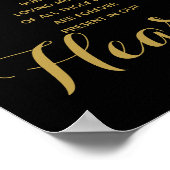 ゴールド＆ブラック 記憶のキャンドル ウェディングサイン ポスター (角)