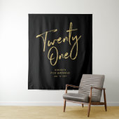 ゴールド&ブラック 21歳の誕生日パーティー 背景タペストリー タペストリー (インサイチュ)