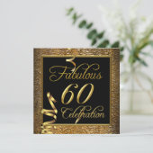 ゴールド ブラック 60歳の誕生日パーティー 招待状 (スタンド正面)