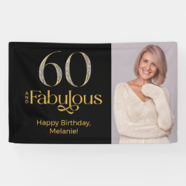 ゴールド ブラック 60歳の誕生日フォト 横断幕