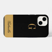 ゴールド ブラック iPhoneケース (裏面横)