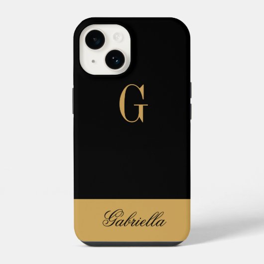 ゴールド ブラック iPhoneケース (裏面)
