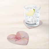 ゴールド ブラッシュ ピンクの鳥のブライダルシャワー ペーパーコースター (インサイチュ)