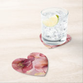 ゴールド ブラッシュ ピンク バーガンディー フラワーブライダルシャワー ペーパーコースター (インサイチュ)