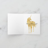 ゴールド ブラッシュ ピンク マジカル ユニコーン ありがとうございます サンキューカード (内部)