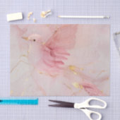 ゴールド ブラッシュ ピンク 鳥 ベビーシャワー 薄葉紙 (クラフト)