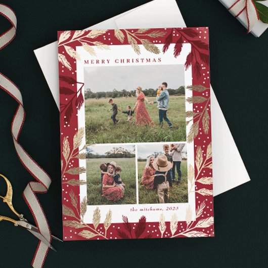 ゴールド ブランチ 3 枚組 クリスマス フォト