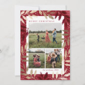 ゴールド ブランチ 3 枚組 クリスマス フォト (正面)