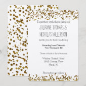 ゴールド ブリング グリッター コンフェッティ ウェディング 招待状 (正面/裏面)