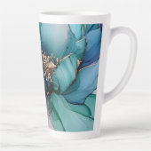 ゴールド ブルー アクア パープル フラワー ブライダル シャワー カフェラテマグ (右)