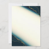 ゴールド ブルー アゲート 卒業パーティー 3枚の写真 招待状 (裏面)