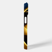 ゴールド ブルー スパイラル 抽象的 渦巻き パターン 高級感 ある Case-Mate iPhoneケース (裏面 / 右)