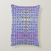 ゴールド、ブルー、パープルの虹彩幾何学模様2 アクセントクッション (裏面(縦))