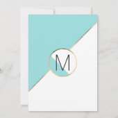 ゴールド ブルー ホワイト ジオ トライアングル 卒業式 招待状 (裏面)