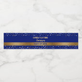 ゴールド ブルー 卒業 カスタマイズ可能 2024年度卒業生 ペットボトルラベル (シングルラベル)