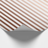 ゴールド ブロンズ オンブレ ストライプ ウェディング ラッピングペーパー (角)