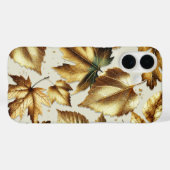 ゴールド ブロンズ リーフ アーモンド ベージュ ゴージャス 秋 Case-Mate iPhoneケース (裏面 (横))